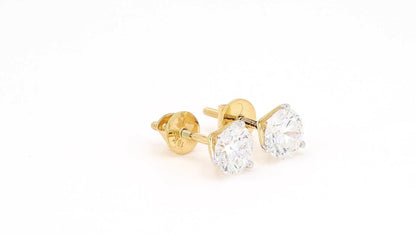 Clara 1.28-1.46ctw Round Solitaire Lab Grown Diamond Stud Earrings