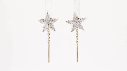 Flora 1.14-1.16ctw Marquise Floral Lab Grown Diamond Drop Earrings