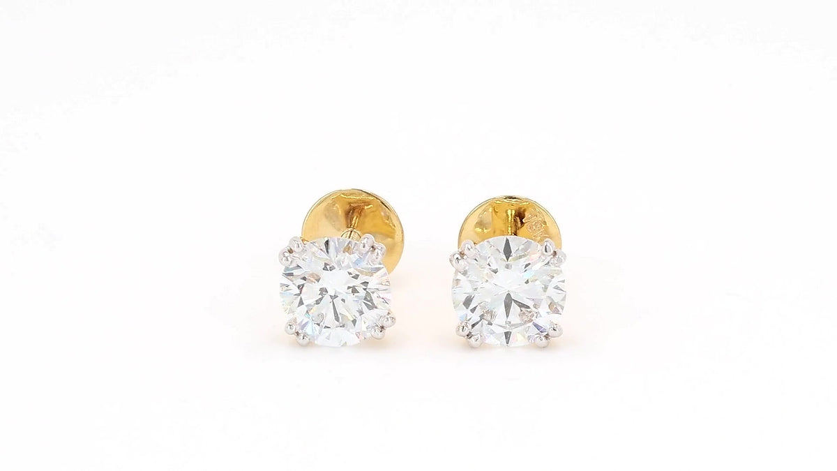 Clara 2.02ctw Round Solitaire Lab Grown Diamond Stud Earrings