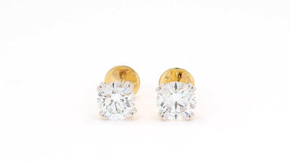 Clara 2.02ctw Round Solitaire Lab Grown Diamond Stud Earrings