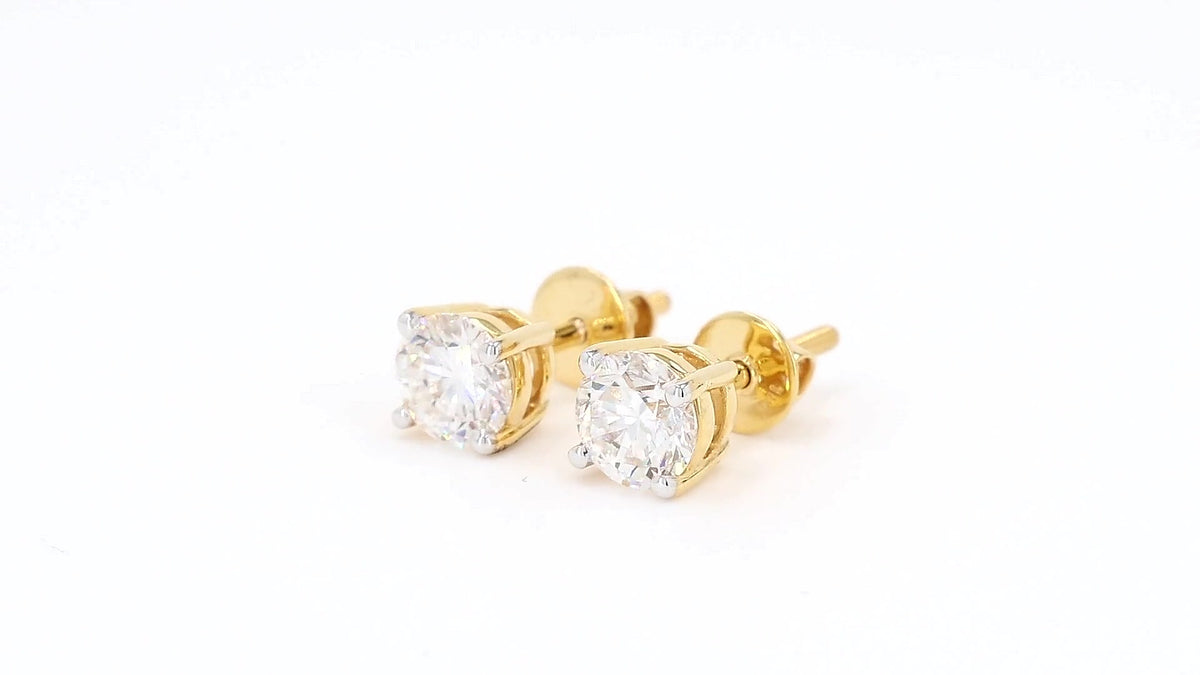 Clara 1.25-2.16ctw Round Solitaire Lab Grown Diamond Stud Earrings