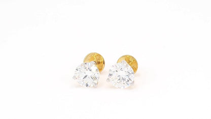 Clara 1.28-1.46ctw Round Solitaire Lab Grown Diamond Stud Earrings