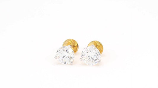 Clara 1.28-1.46ctw Round Solitaire Lab Grown Diamond Stud Earrings
