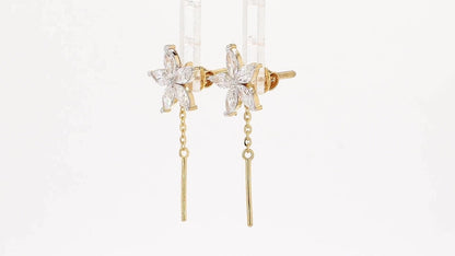 Flora 1.14-1.16ctw Marquise Floral Lab Grown Diamond Drop Earrings