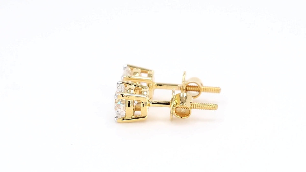 Clara 1.25-2.16ctw Round Solitaire Lab Grown Diamond Stud Earrings