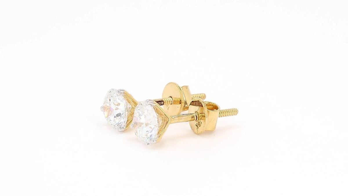 Clara 1.28-1.46ctw Round Solitaire Lab Grown Diamond Stud Earrings