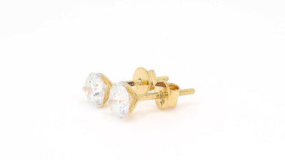 Clara 1.28-1.46ctw Round Solitaire Lab Grown Diamond Stud Earrings