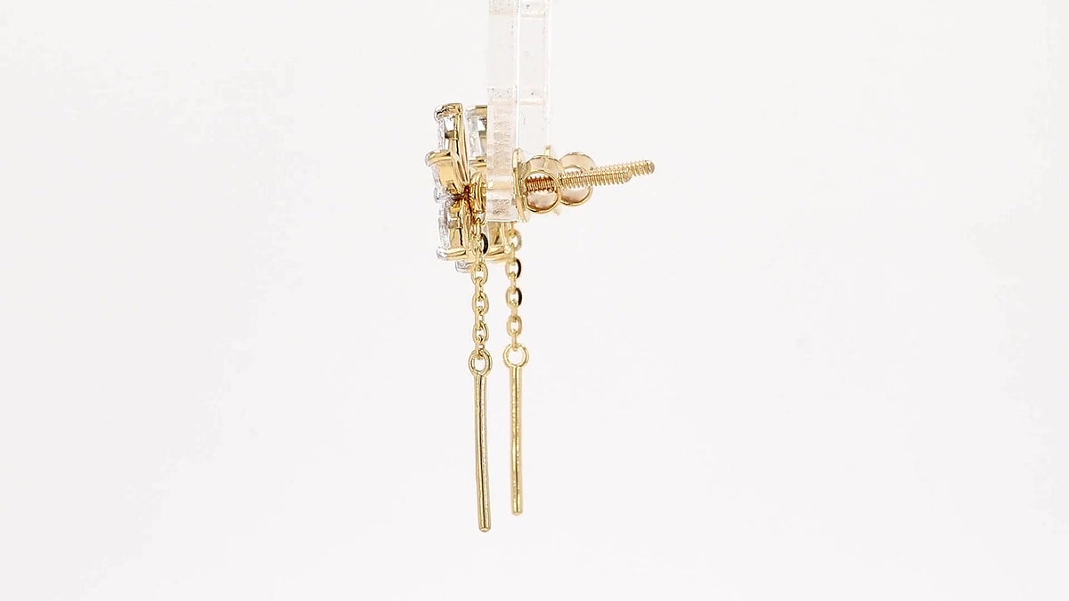 Flora 1.14-1.16ctw Marquise Floral Lab Grown Diamond Drop Earrings