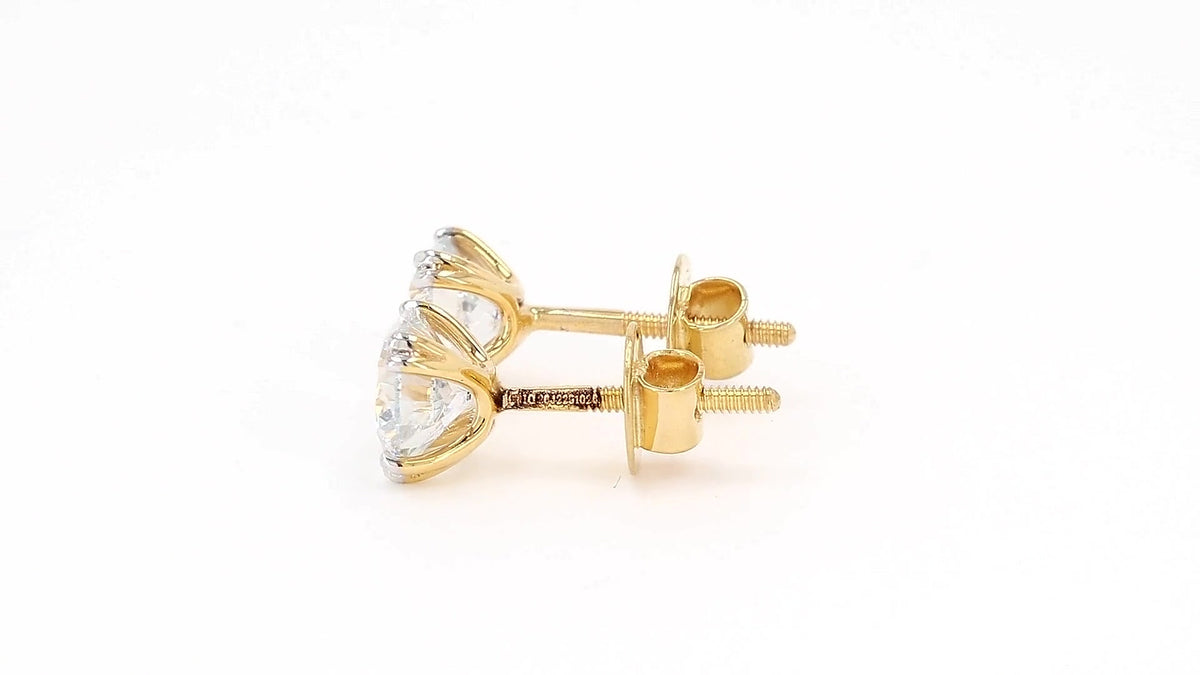 Clara 2.02ctw Round Solitaire Lab Grown Diamond Stud Earrings