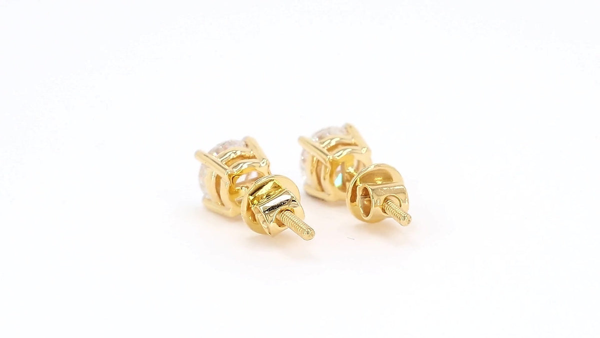 Clara 1.25-2.16ctw Round Solitaire Lab Grown Diamond Stud Earrings