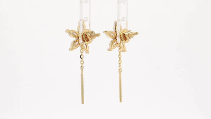 Flora 1.14-1.16ctw Marquise Floral Lab Grown Diamond Drop Earrings