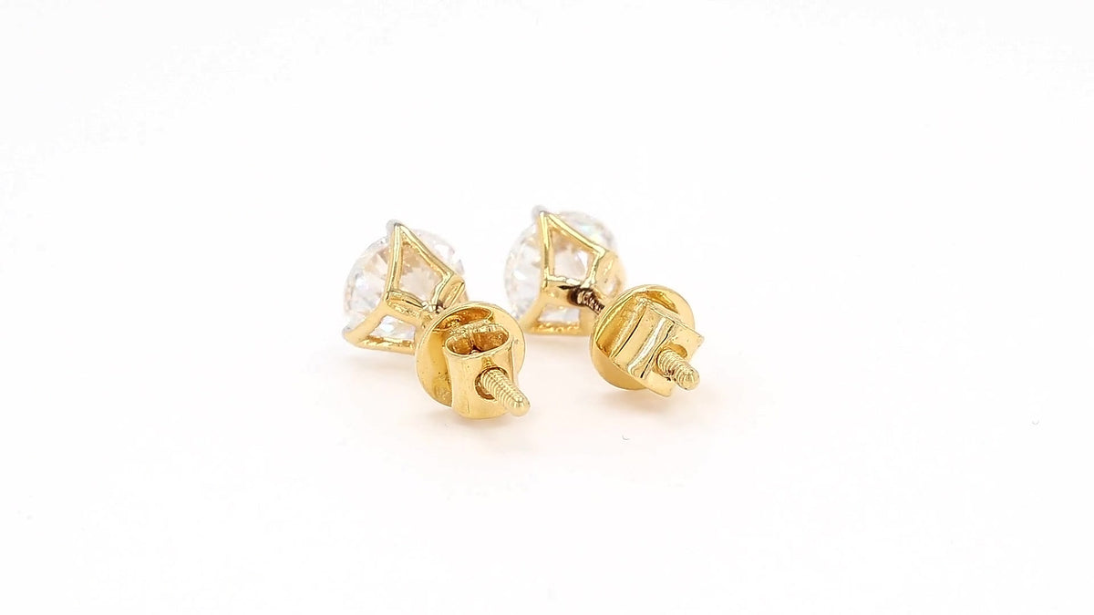 Clara 1.28-1.46ctw Round Solitaire Lab Grown Diamond Stud Earrings