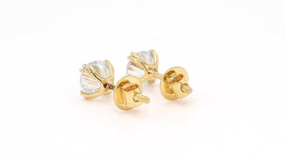 Clara 2.02ctw Round Solitaire Lab Grown Diamond Stud Earrings