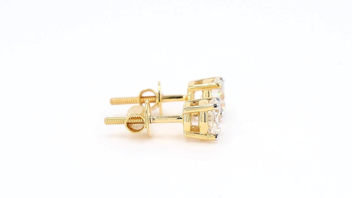 Clara 1.25-2.16ctw Round Solitaire Lab Grown Diamond Stud Earrings