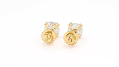 Clara 2.02ctw Round Solitaire Lab Grown Diamond Stud Earrings