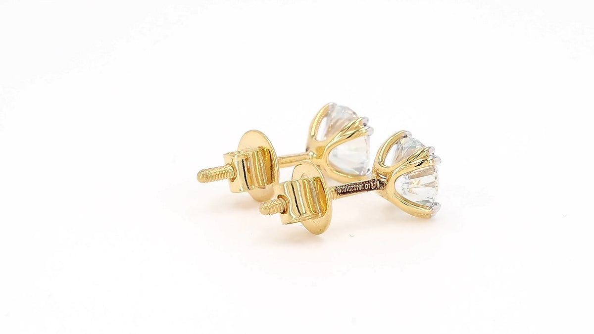 Clara 2.02ctw Round Solitaire Lab Grown Diamond Stud Earrings
