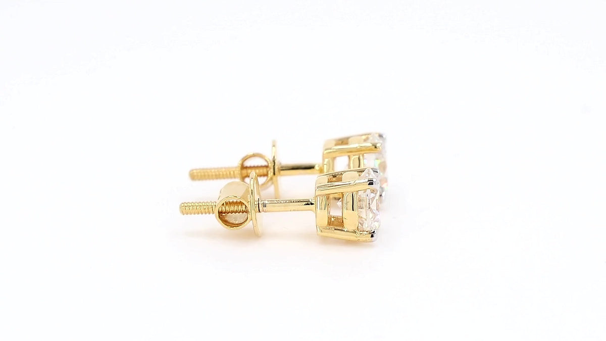 Clara 1.25-2.16ctw Round Solitaire Lab Grown Diamond Stud Earrings