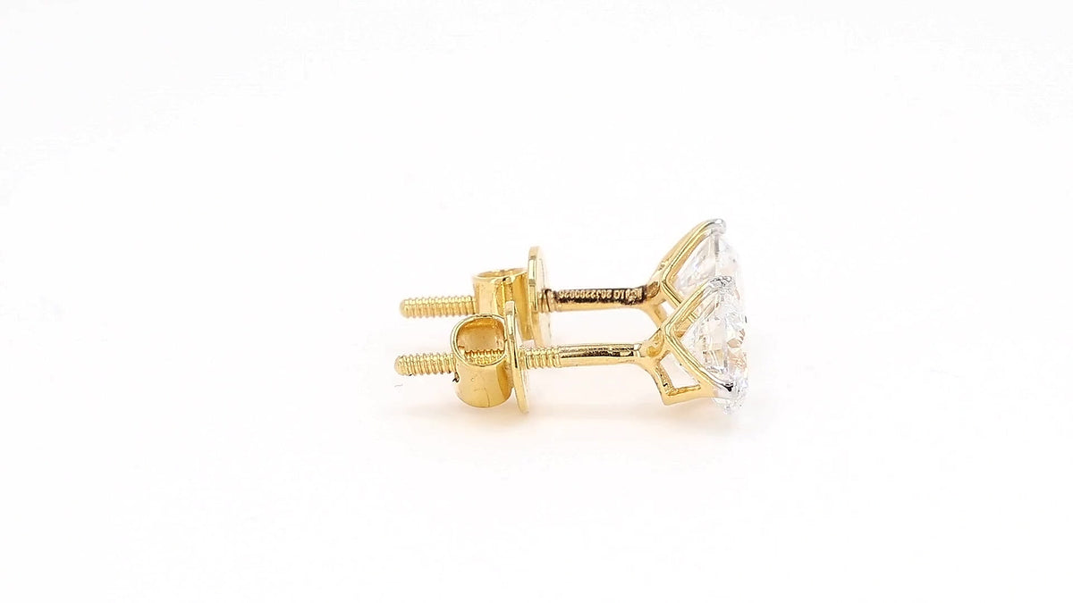 Clara 1.28-1.46ctw Round Solitaire Lab Grown Diamond Stud Earrings