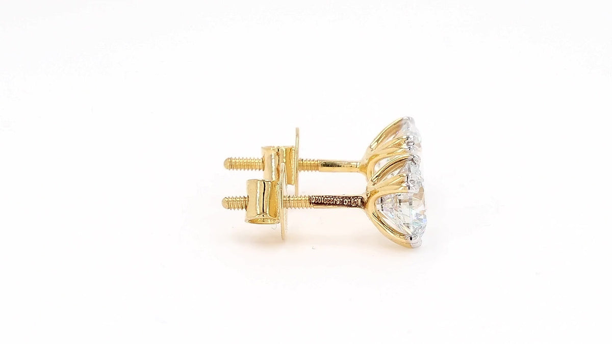 Clara 2.02ctw Round Solitaire Lab Grown Diamond Stud Earrings