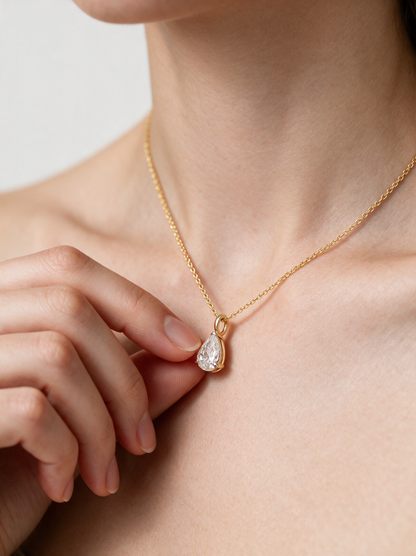 Clara 1.00-1.03ctw Pear Solitaire Pendant Lab Grown Diamond
