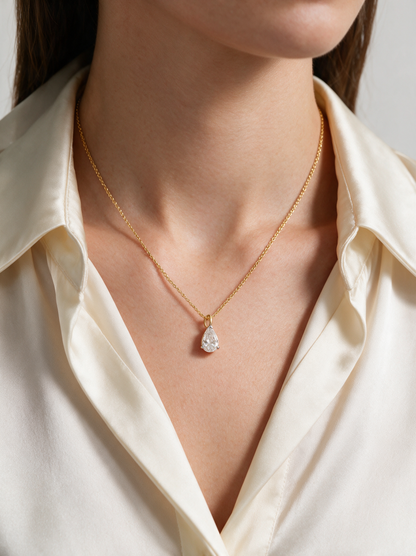 Clara 1.00-1.03ctw Pear Solitaire Pendant Lab Grown Diamond