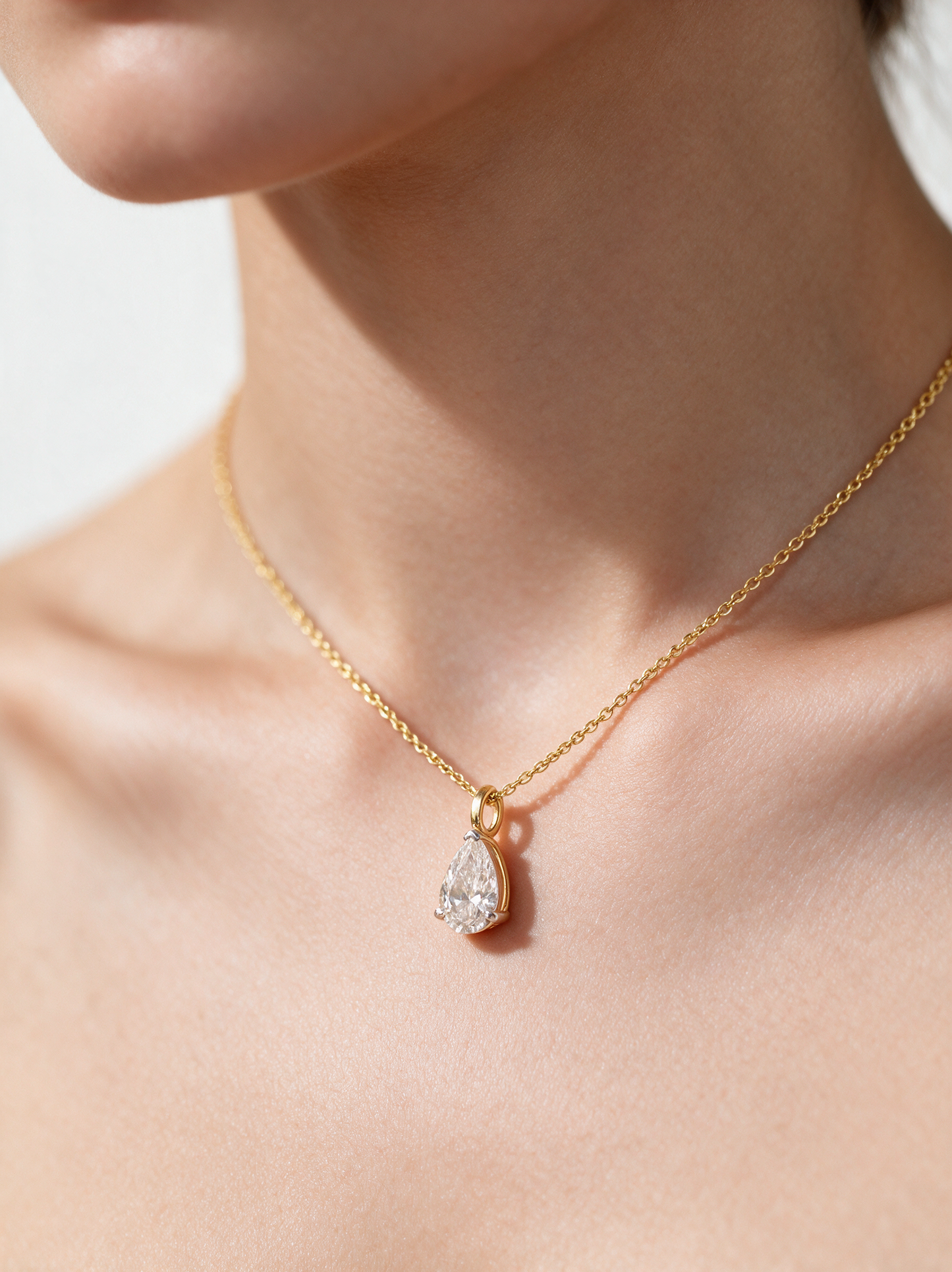 Clara 1.00-1.03ctw Pear Solitaire Pendant Lab Grown Diamond
