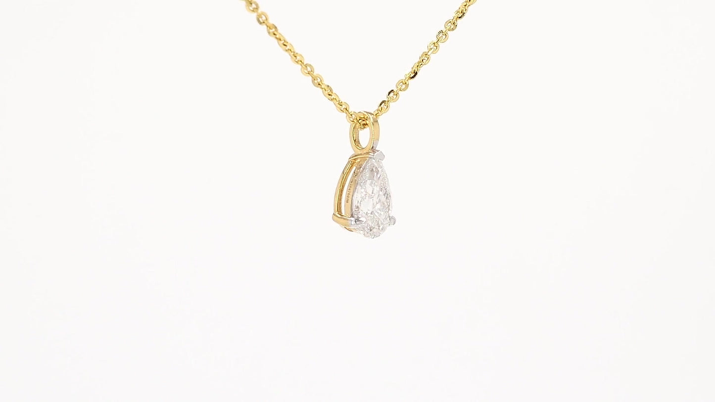Clara 1.00-1.03ctw Pear Solitaire Pendant Lab Grown Diamond