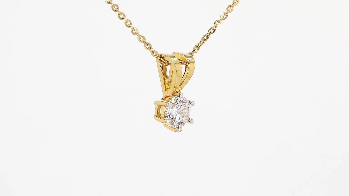 Clara 0.52ctw Round Solitaire Pendant With Chain Lab Grown Diamond Necklace
