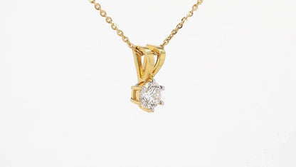 Clara 0.52ctw Round Solitaire Pendant With Chain Lab Grown Diamond Necklace