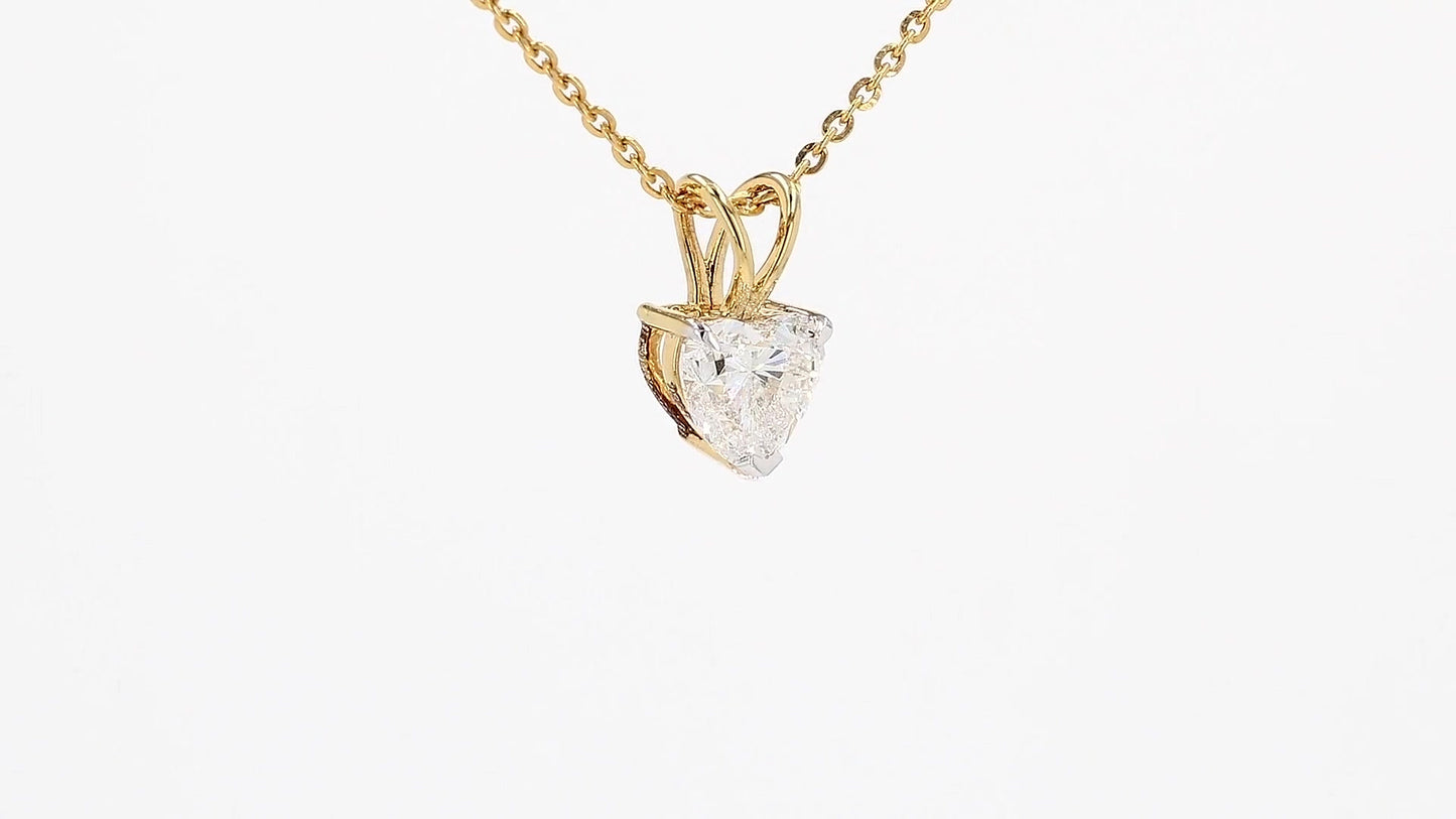 Clara 0.99-1.06ctw Heart Solitaire Pendant Lab Grown Diamond