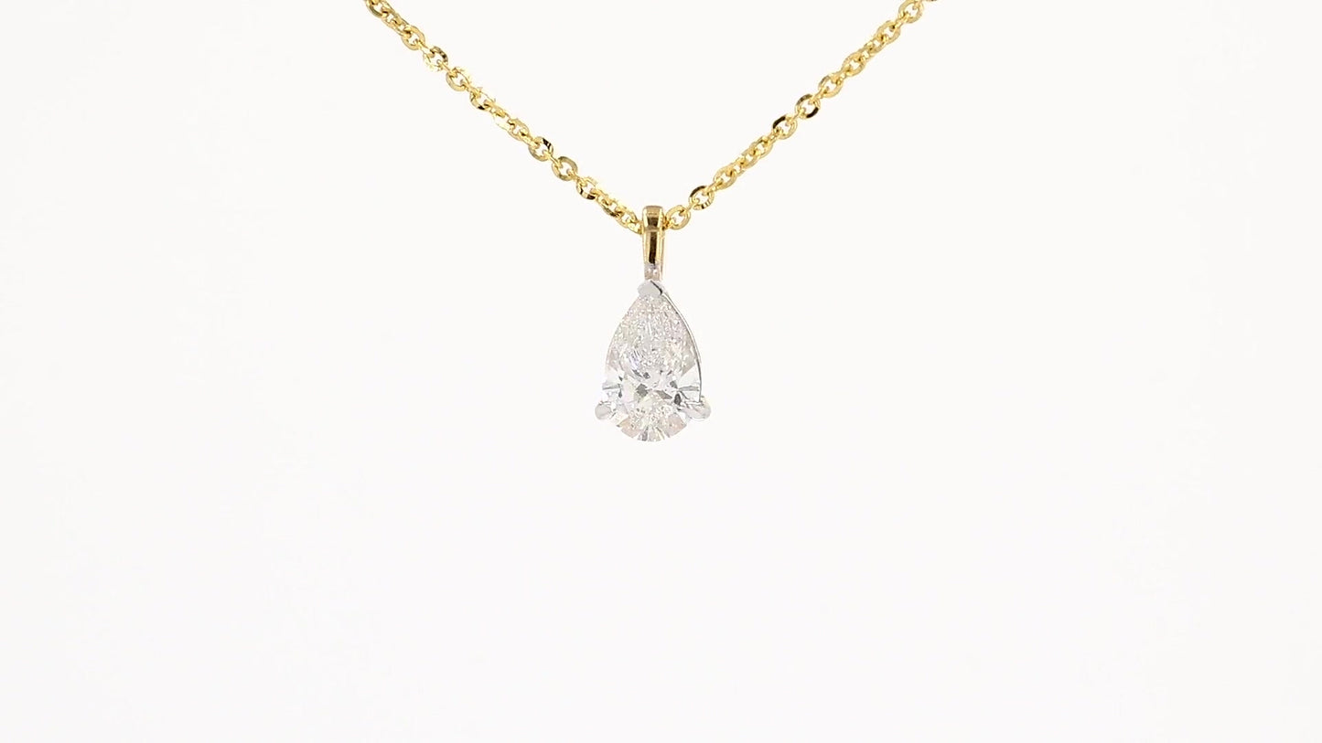 Clara 1.00-1.03ctw Pear Solitaire Pendant Lab Grown Diamond
