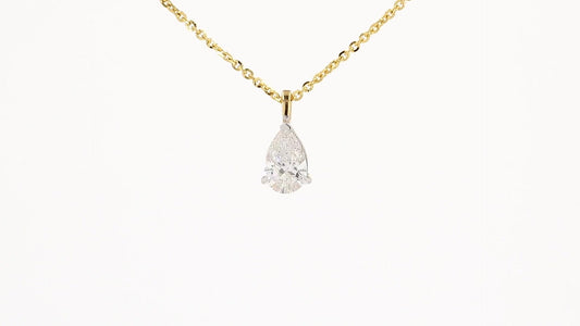 Clara 1.00-1.03ctw Pear Solitaire Pendant Lab Grown Diamond