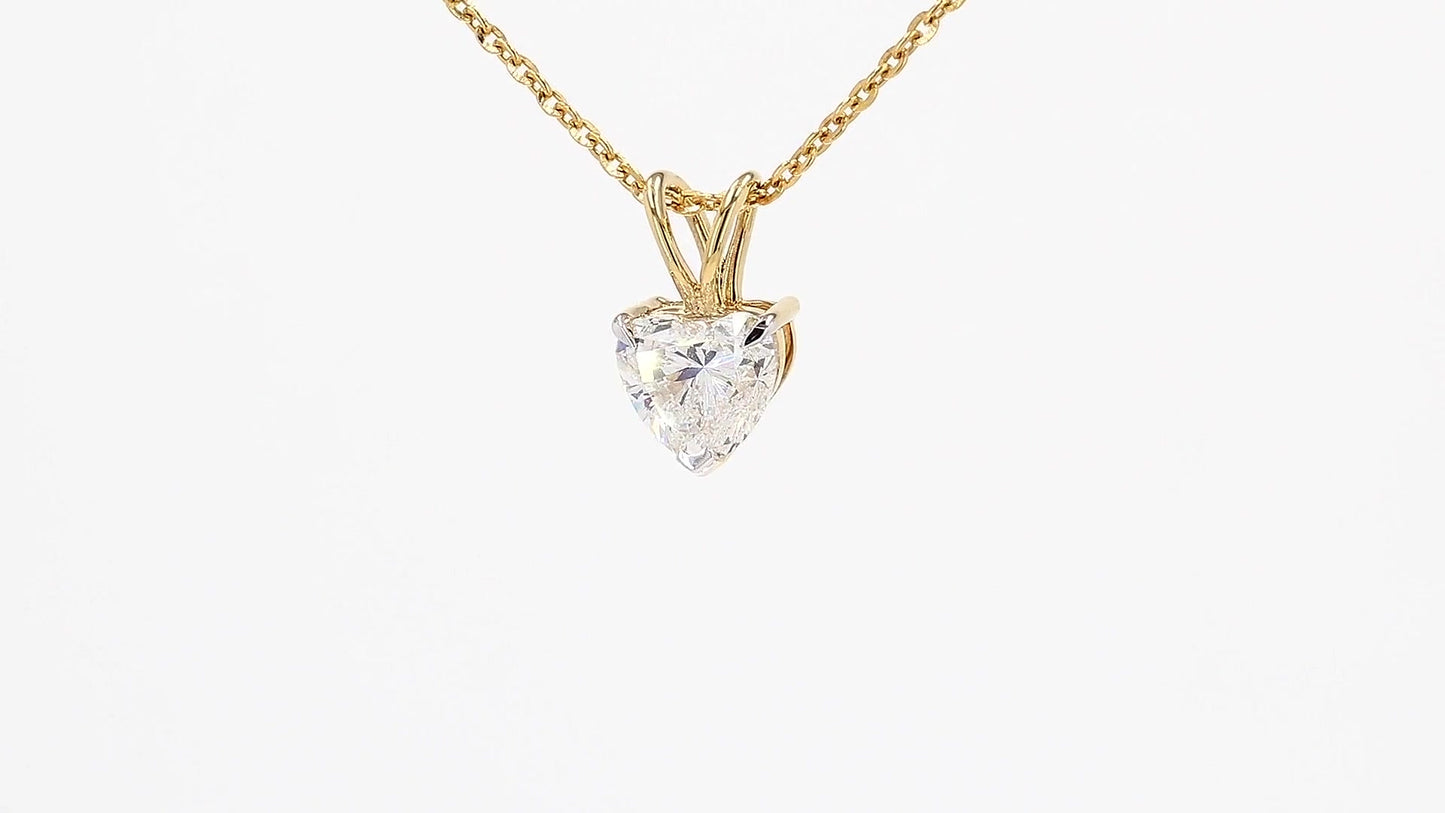 Clara 0.99-1.06ctw Heart Solitaire Pendant Lab Grown Diamond