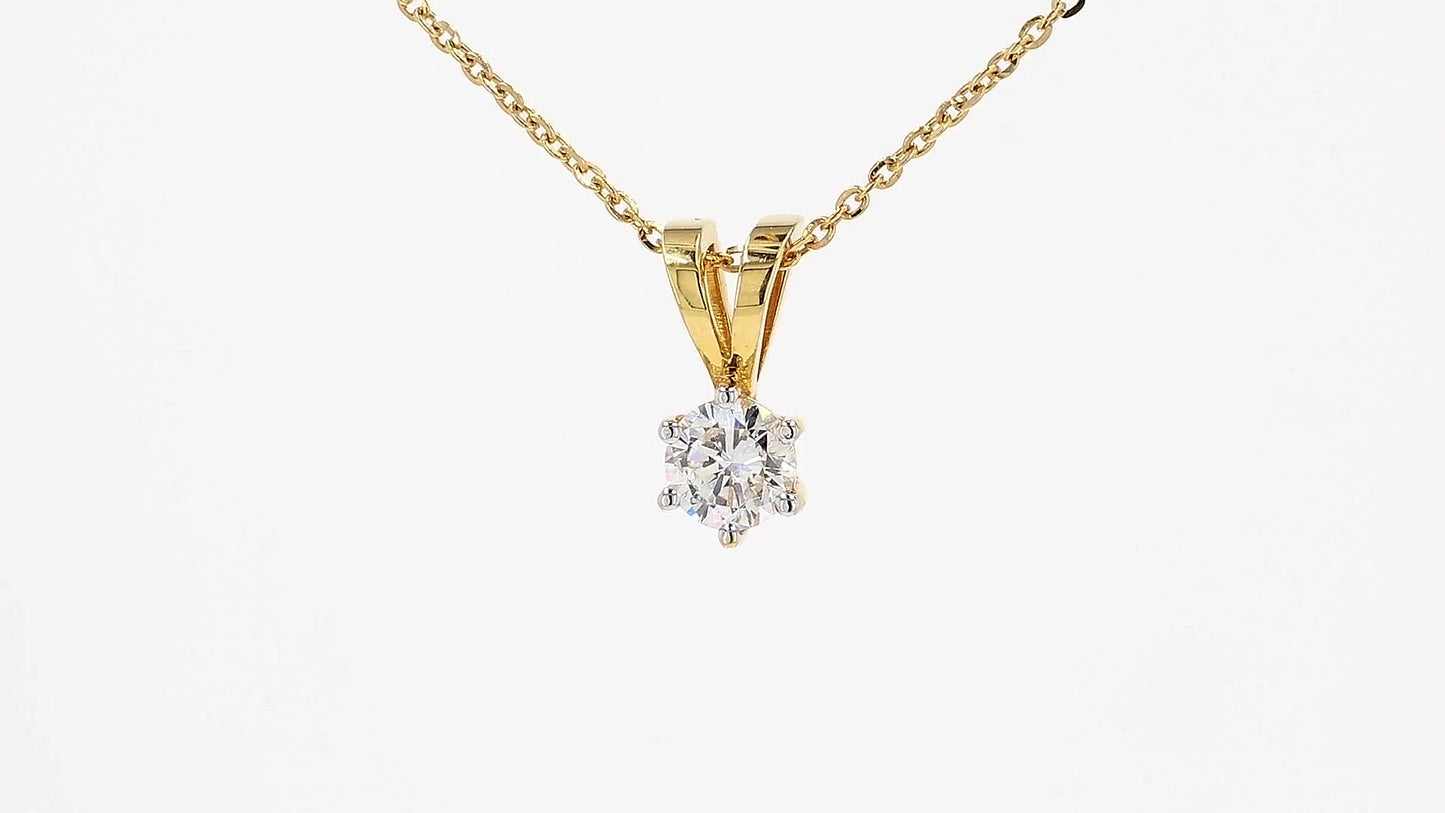 Clara 0.52ctw Round Solitaire Pendant With Chain Lab Grown Diamond Necklace