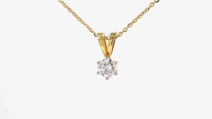 Clara 0.52ctw Round Solitaire Pendant With Chain Lab Grown Diamond Necklace
