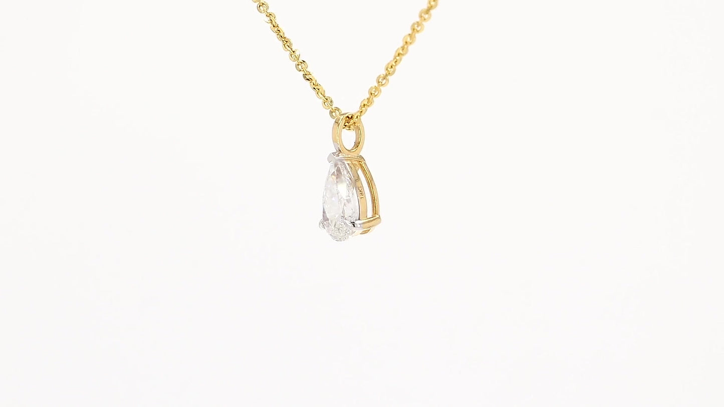 Clara 1.00-1.03ctw Pear Solitaire Pendant Lab Grown Diamond