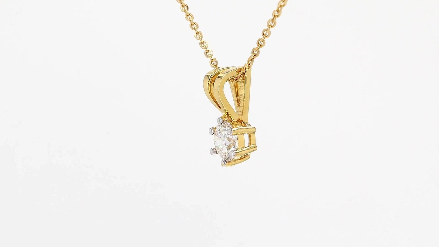 Clara 0.52ctw Round Solitaire Pendant With Chain Lab Grown Diamond Necklace