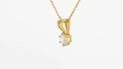 Clara 0.52ctw Round Solitaire Pendant With Chain Lab Grown Diamond Necklace