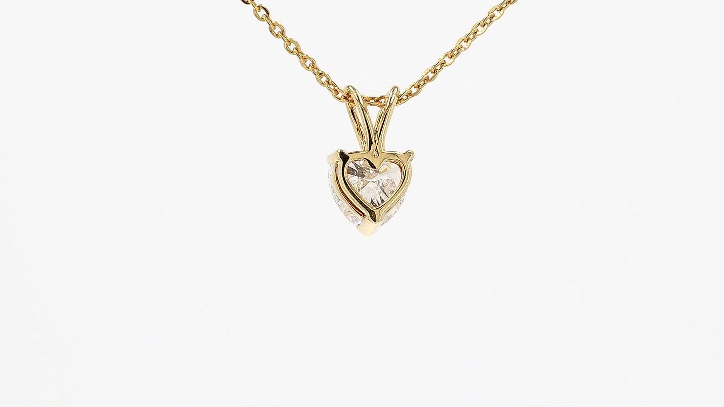 Clara 0.99-1.06ctw Heart Solitaire Pendant Lab Grown Diamond