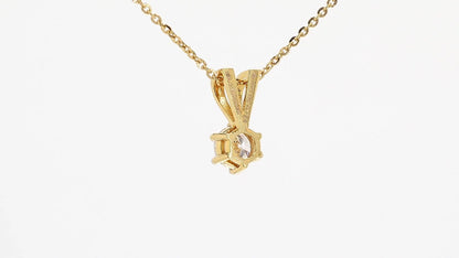 Clara 0.52ctw Round Solitaire Pendant With Chain Lab Grown Diamond Necklace
