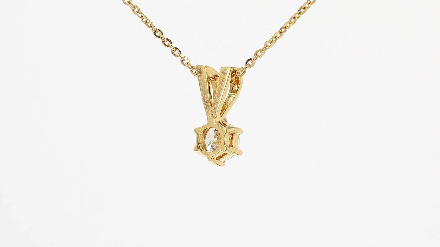 Clara 0.52ctw Round Solitaire Pendant With Chain Lab Grown Diamond Necklace