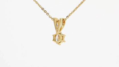 Clara 0.52ctw Round Solitaire Pendant With Chain Lab Grown Diamond Necklace