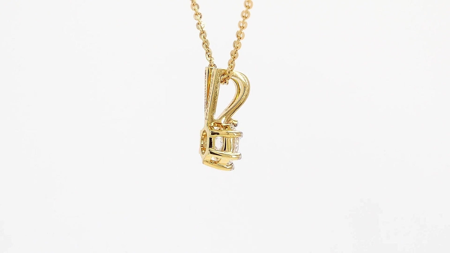 Clara 0.52ctw Round Solitaire Pendant With Chain Lab Grown Diamond Necklace