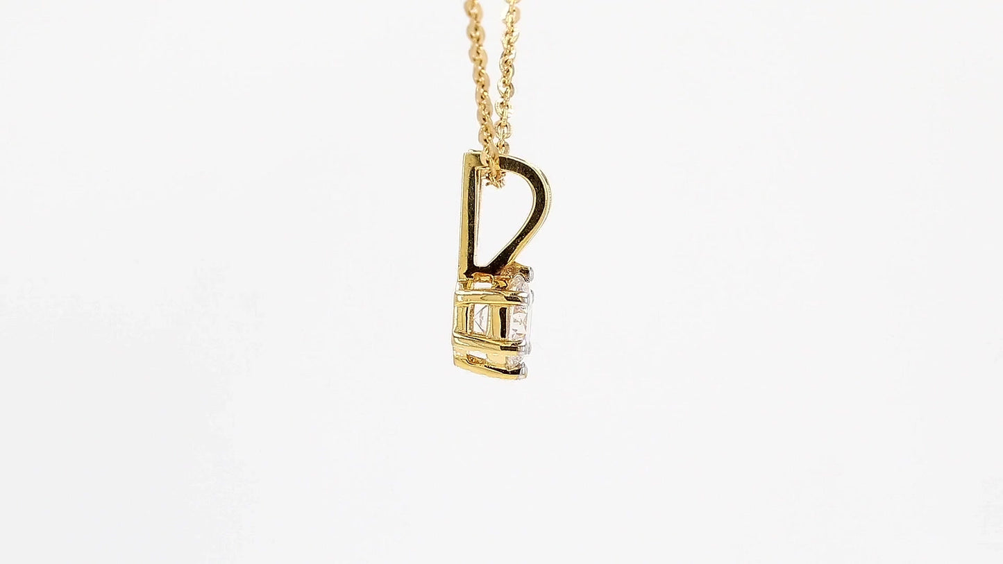 Clara 0.52ctw Round Solitaire Pendant With Chain Lab Grown Diamond Necklace
