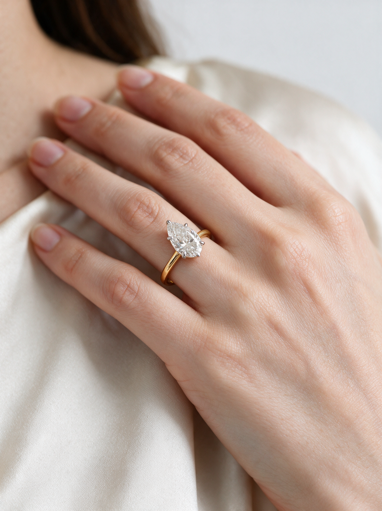 Clara 1.02-1.03ctw Pear Lab Grown Diamond Solitaire Ring