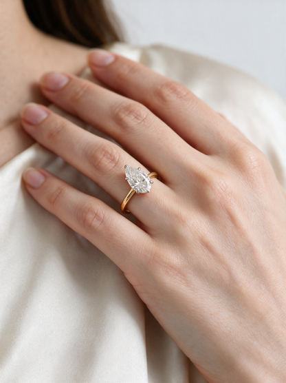 Clara 1.02-1.03ctw Pear Lab Grown Diamond Solitaire Ring