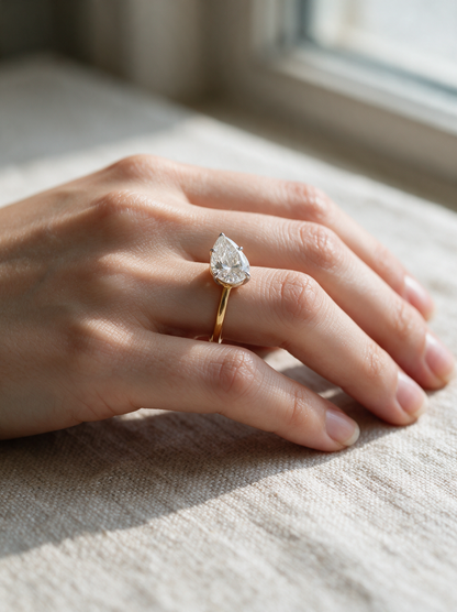 Clara 1.02-1.03ctw Pear Lab Grown Diamond Solitaire Ring
