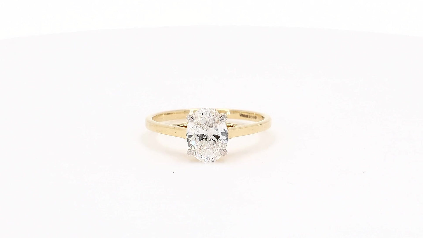 Clara 0.90-1.05ctw Oval Lab Grown Diamond Solitaire Ring