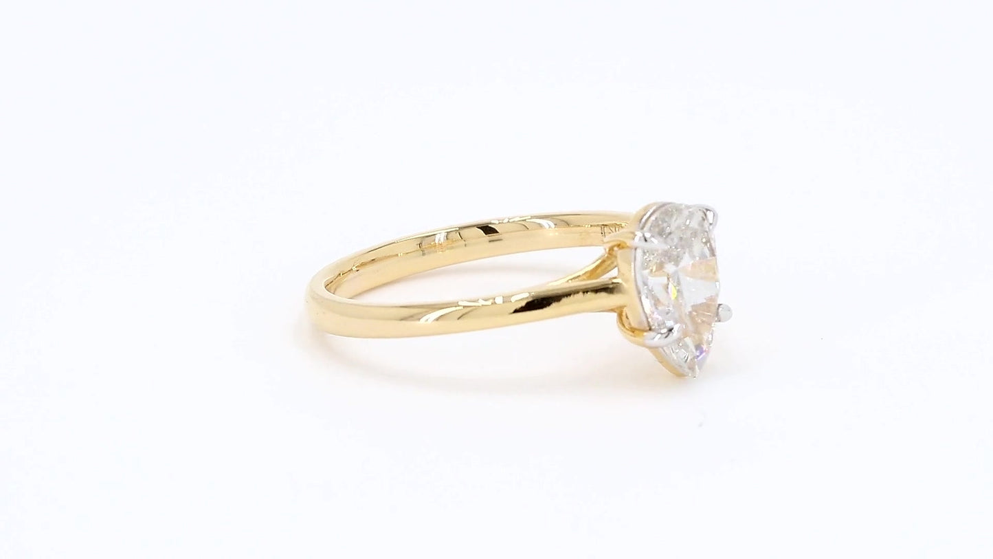 Clara 1.02-1.03ctw Pear Lab Grown Diamond Solitaire Ring