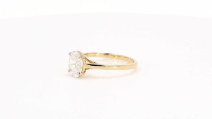 Clara 0.9ctw Oval Lab Grown Solitaire Diamond Ring - AU L